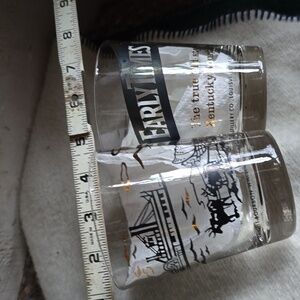 Vintage Early Times KENTUCKY Bourbon Cocktail Bar Glasses Set 2 - Gold Tumblers